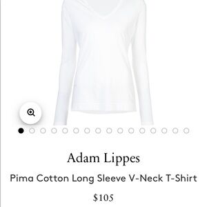 Brand new in bag Adam Lippes v-neck white shirt XL